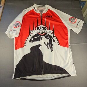 Louis Garneau Reno Cycling Club Jersey Mens XXL Red White Black Short Sleeve LG